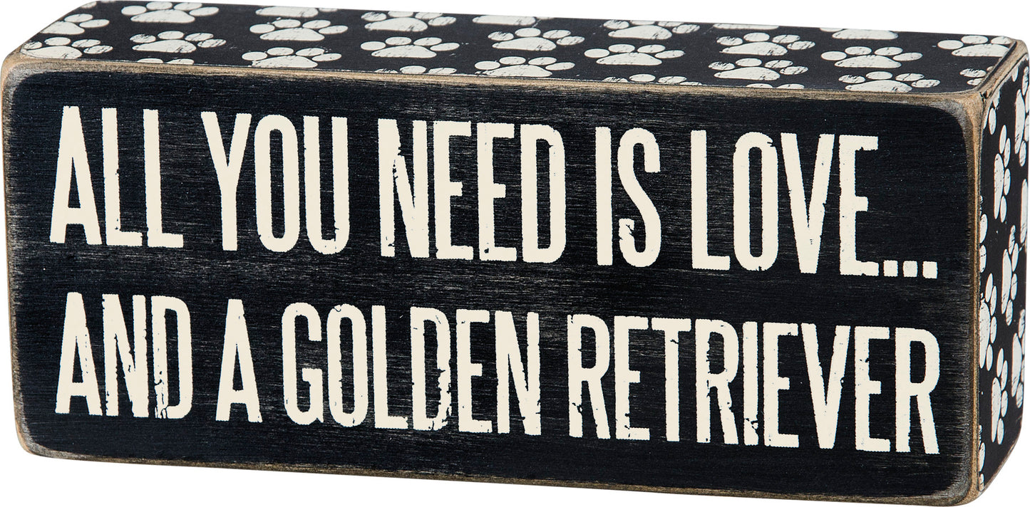 Primitives Box Sign - Golden Retriever