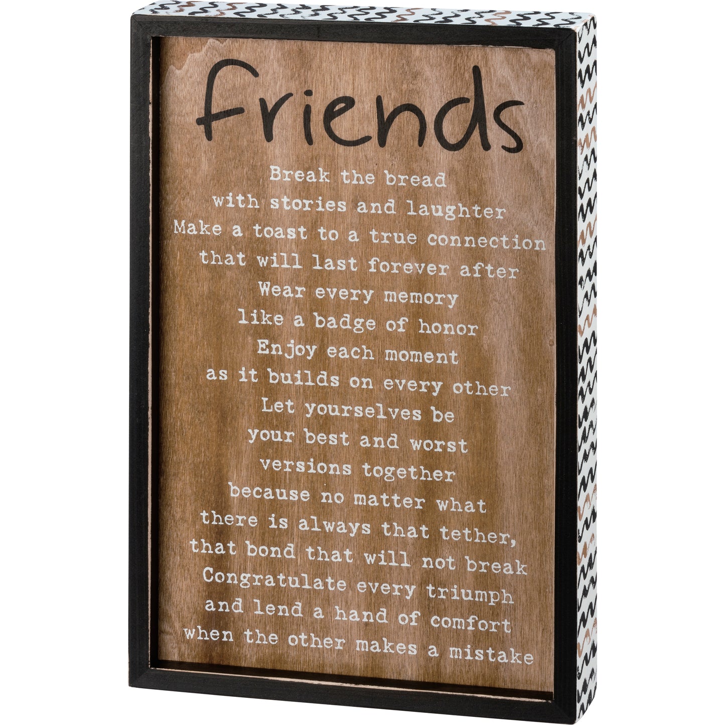 Primitives Inset Box Sign - Friends Break The Bread