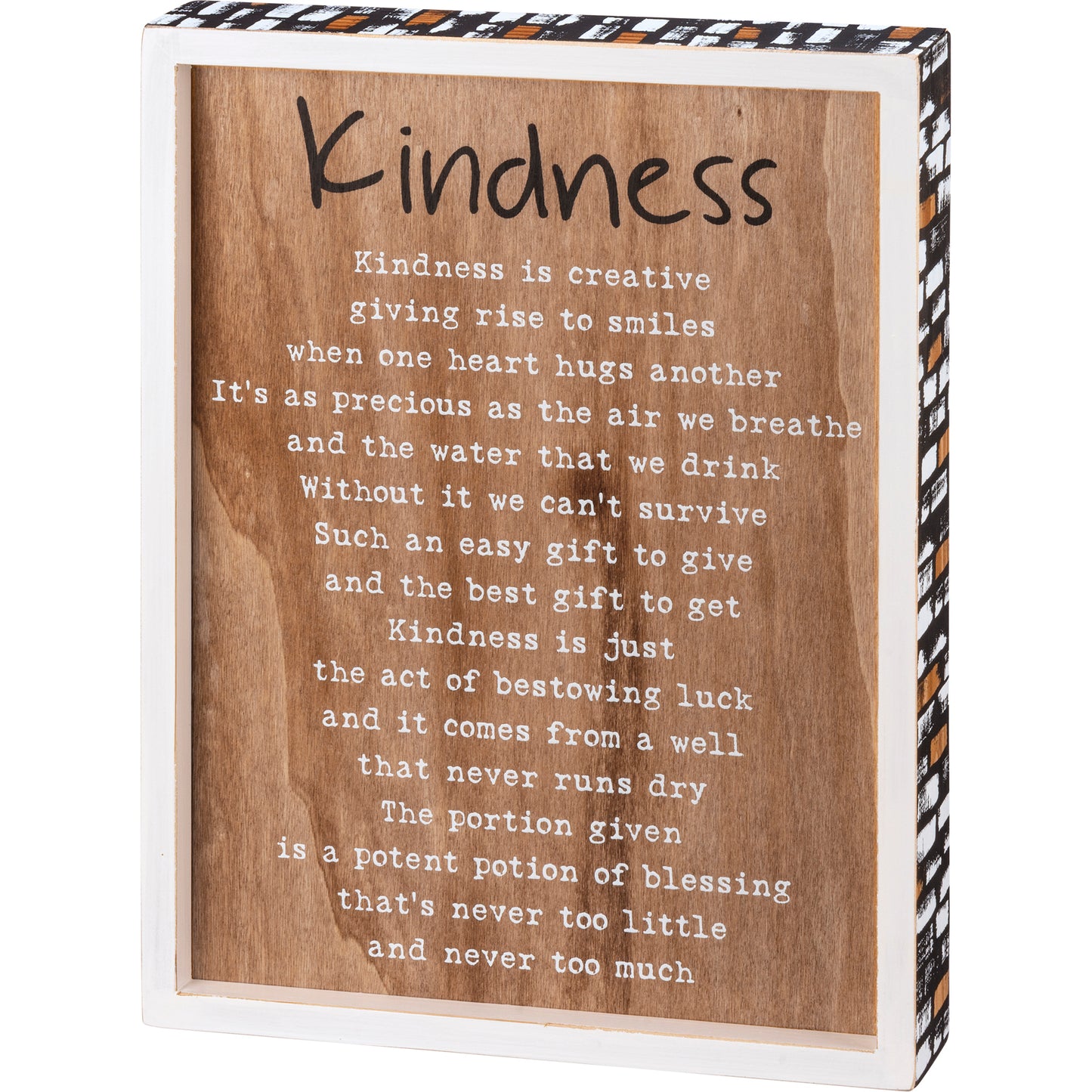 Primitives Inset Box Sign - Kindness Never Too Much