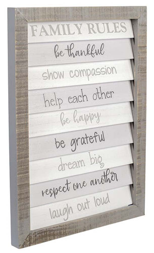 Malden Family Rules Shutter Sign