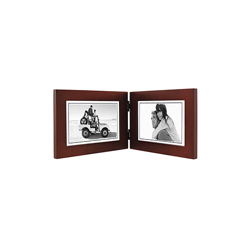 Malden Linear Dark Walnut 4x6 Double Horizontal Frame