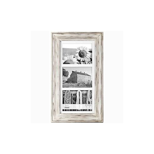 Malden White Wash 3 Opening (5x7) Frame