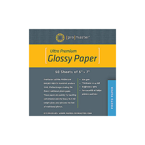Promaster Ultra Premium Glossy Photo Paper 5x7 50 Sheets