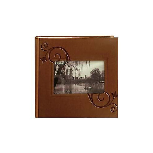 Pioneer Embossed Leatherette Brown Floral Photo Album 4x6