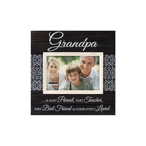 Malden Sun Washed Words Grandpa Distressed 4x6 Black Picture Frame