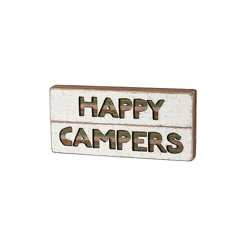 Primitives Slat Box Sign- Happy Campers