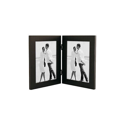 Malden Linear Black Wood 5x7 Double Vertical Frame