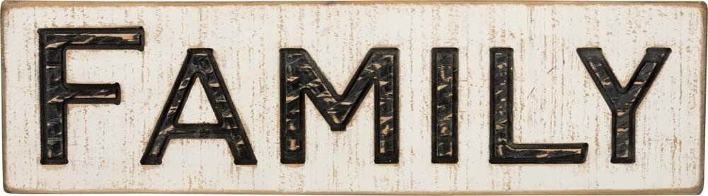 Primitives Carved Sign - Family