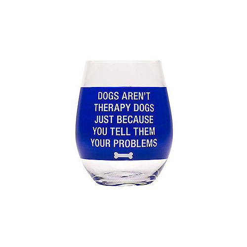 About Face Designs Wine Glass- Therapy Dogs