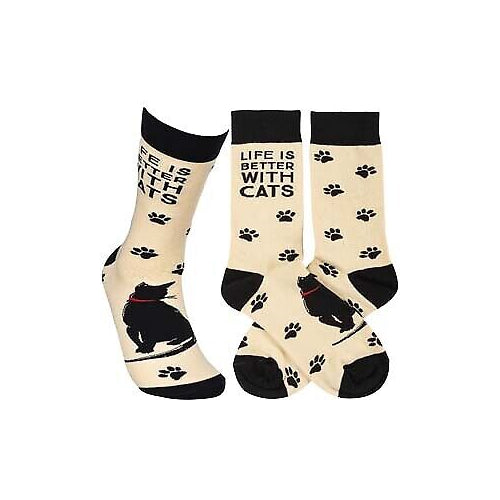 Primitives Socks - Life Is Better With Cats