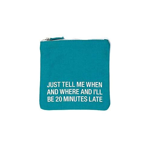 About Face Designs 20 Mins Late Square Cosmetic Bag