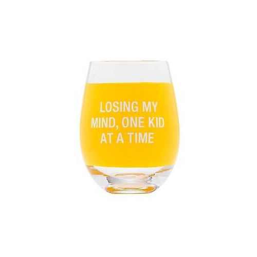 About Face Designs Losing My Mind Wine Glass