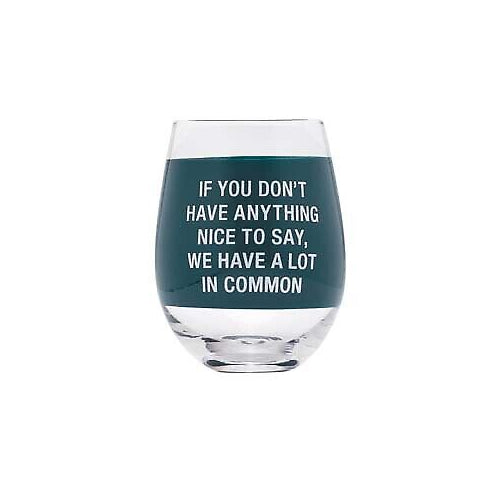 About Face Designs Alot in Common Wine Glass