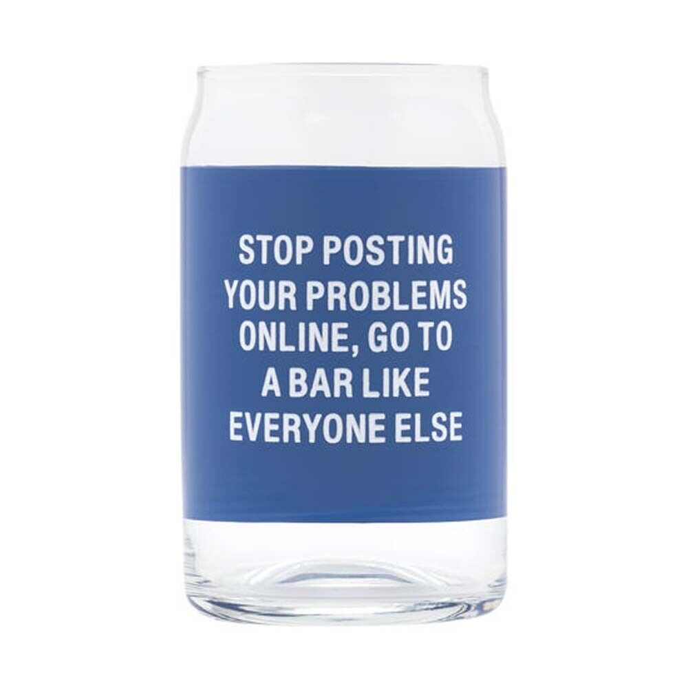 About Face Designs Stop Posting Beer Can Glass