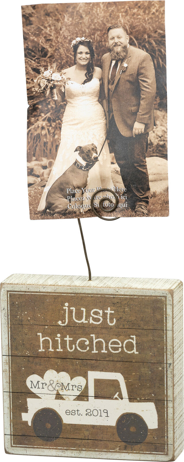 Primitives Photo Block - Just Hitched Mr & Mrs Est 2019