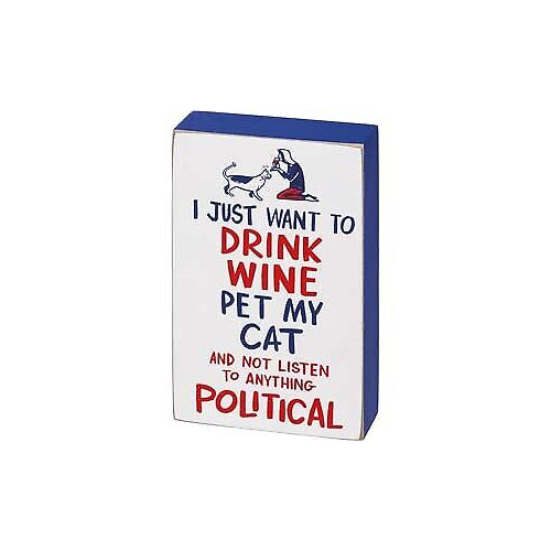 Primitives Block Sign - Pet My Cat And Not Listen