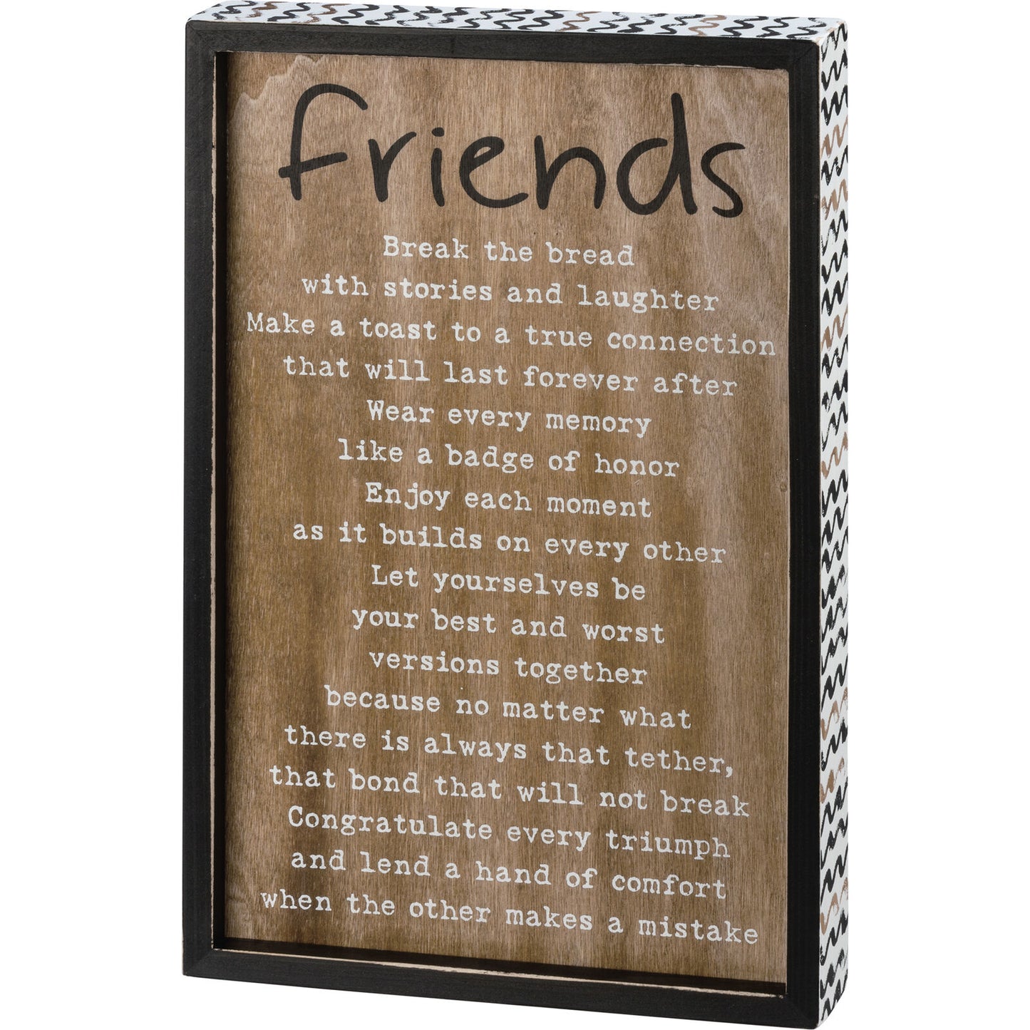 Primitives Inset Box Sign - Friends Break The Bread
