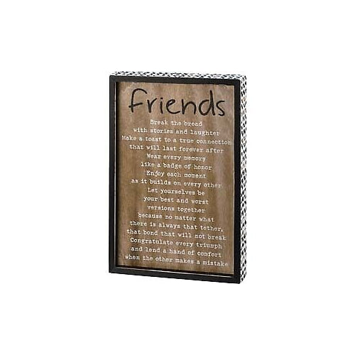 Primitives Inset Box Sign - Friends Break The Bread