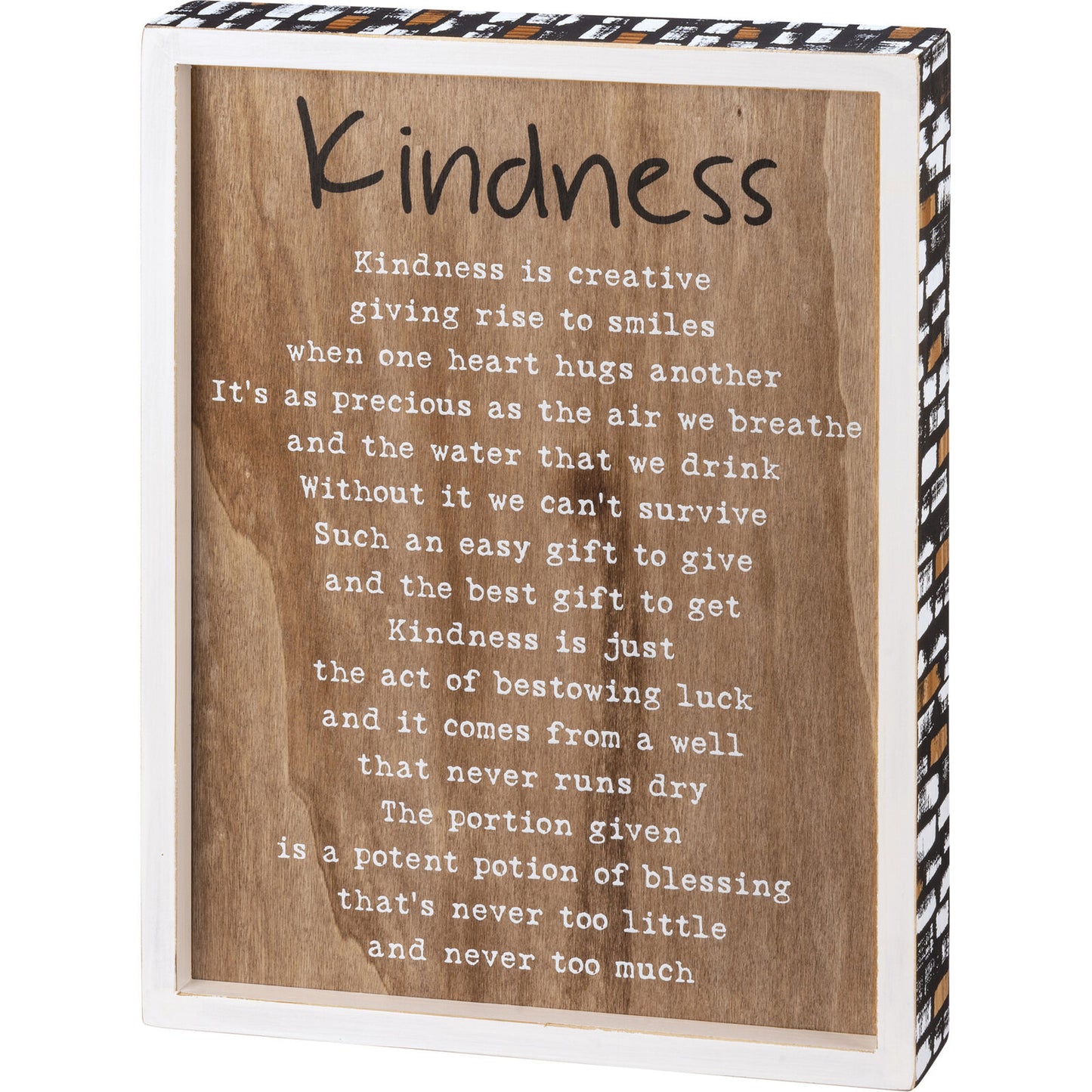 Primitives Inset Box Sign - Kindness Never Too Much