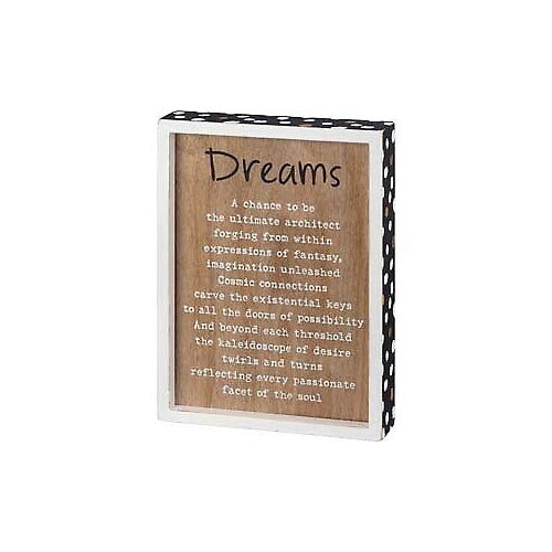 Primitives Inset Box Sign - Dreams A Chance To Be