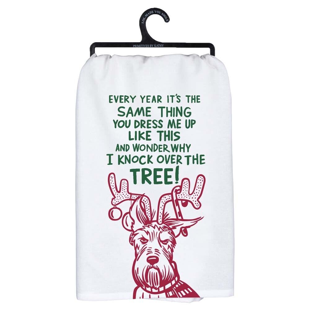 Primitives Dish Towel - Dog Tree