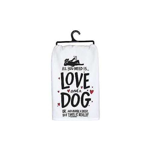 Primitives Dish Towel - Dog & A Beer
