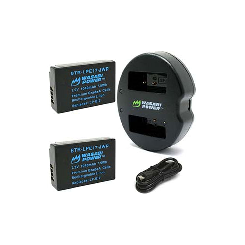 Wasabi Power Canon LP-E17 Battery (2-Pack) and Dual Charger