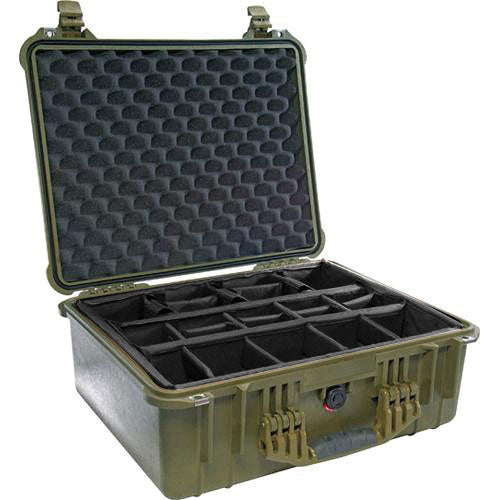 Pelican 1554 Waterproof 1550 Case with Dividers (Olive Drab Green)