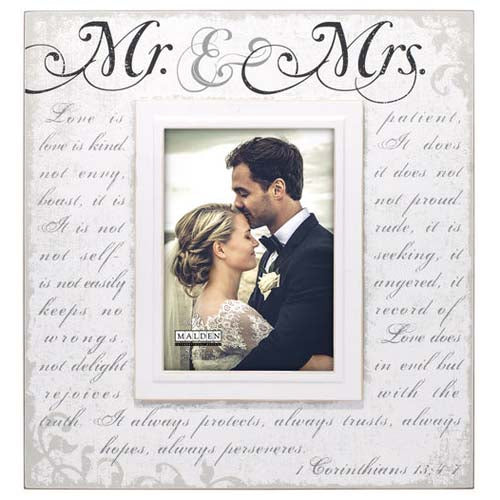 Malden 5x7 Mr. & Mrs. Corinthian Script Frame