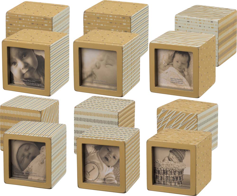 Primitives Photo Blocks Yellow Set of 6