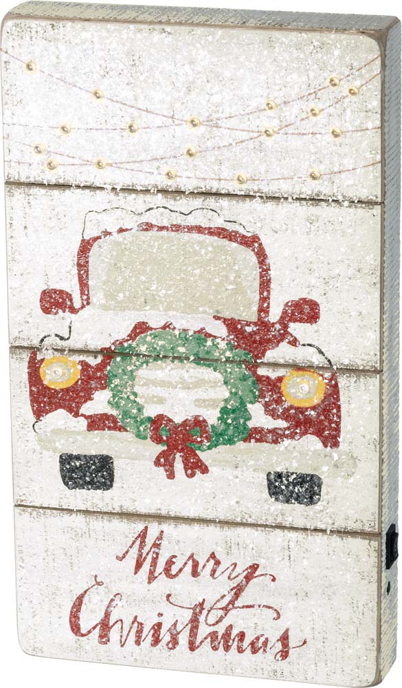 Primitives LED Slat Box Sign - Merry Christmas