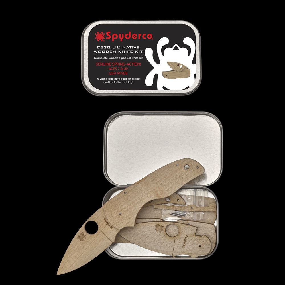 Spyderco Wooden Knife Kit, Lil' Native - WDKIT2