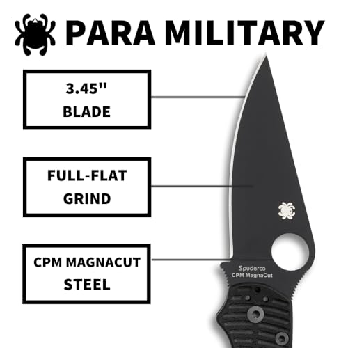 Spyderco Paramilitary 2 Salt Black G10, Black MagnaCut - C81GMCBKP2