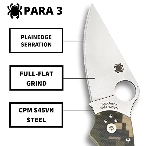 Spyderco Para 3 Digital Camo G10, Stonewash S45VN - C223GPCMO