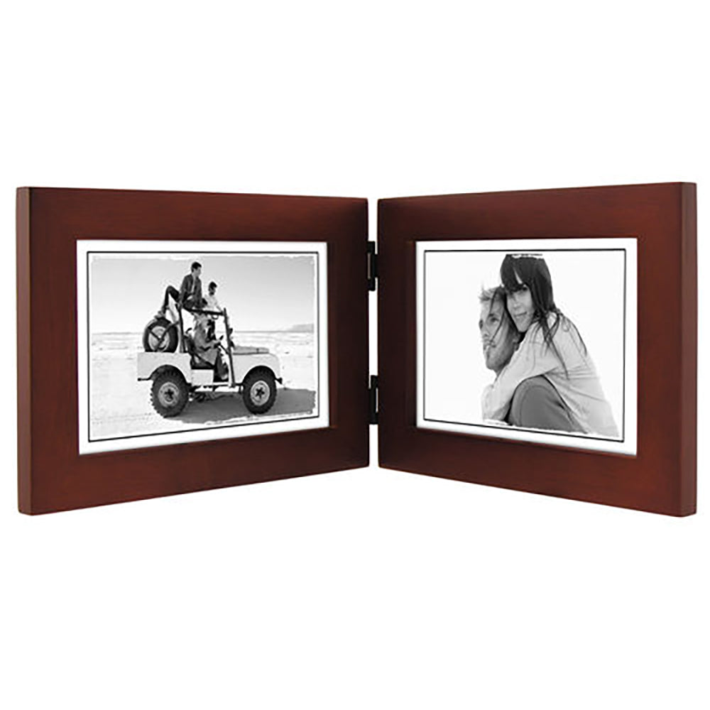 Malden Linear Dark Walnut 4x6 Double Horizontal Frame