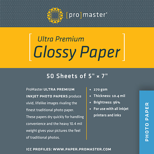 Promaster Ultra Premium Glossy Photo Paper 5x7 50 Sheets