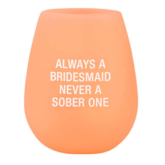 About Face Designs Bridesmaid Silicone Wine Glass