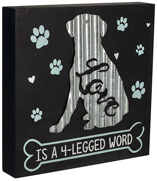 Malden Love is a 4 legged Word Galvanized Sign