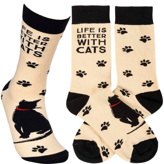 Primitives Socks - Life Is Better With Cats