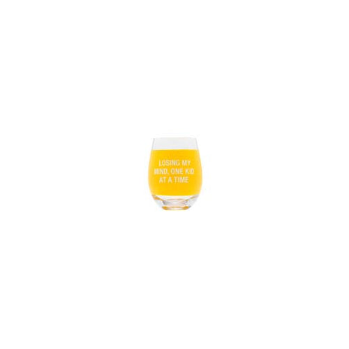 About Face Designs Losing My Mind Wine Glass