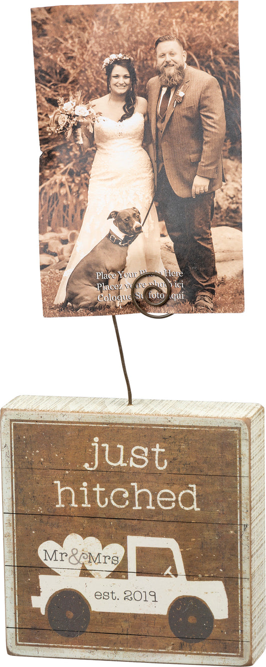 Primitives Photo Block - Just Hitched Mr & Mrs Est 2019