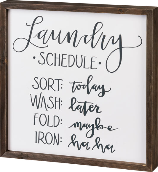Primitives Inset Box Sign - Laundry Schedule