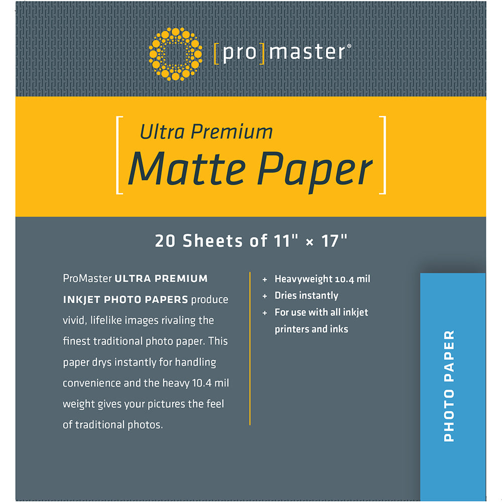 Promaster Ultra Premium Matte Paper 11x17 20 Sheets