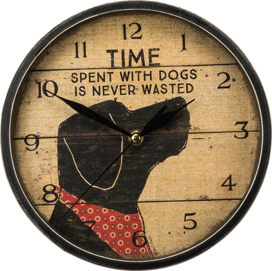 Primitives Clock - Time Spent With Dogs Is Never Wasted