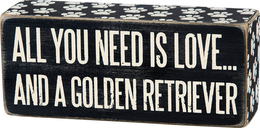 Primitives Box Sign - Golden Retriever