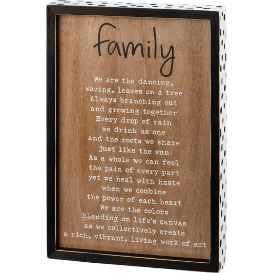 Primitives Inset Box Sign - Family Living Work Of Art