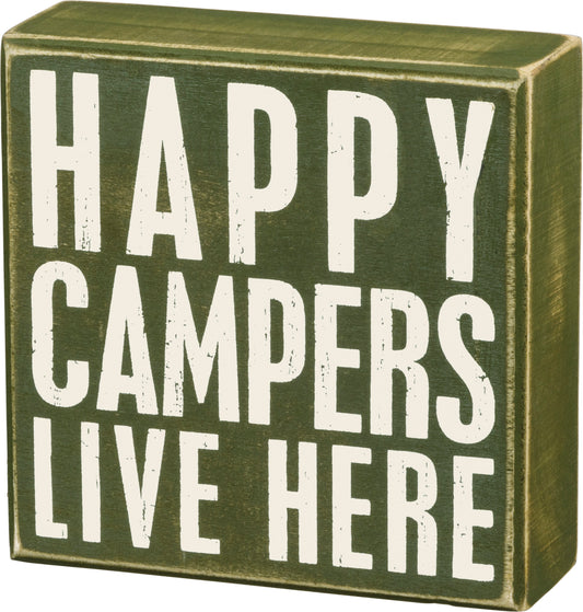 Primitives Box Sign - Happy Campers