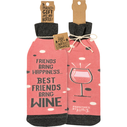 Primitives Bottle Sock - Friends Bring Happiness