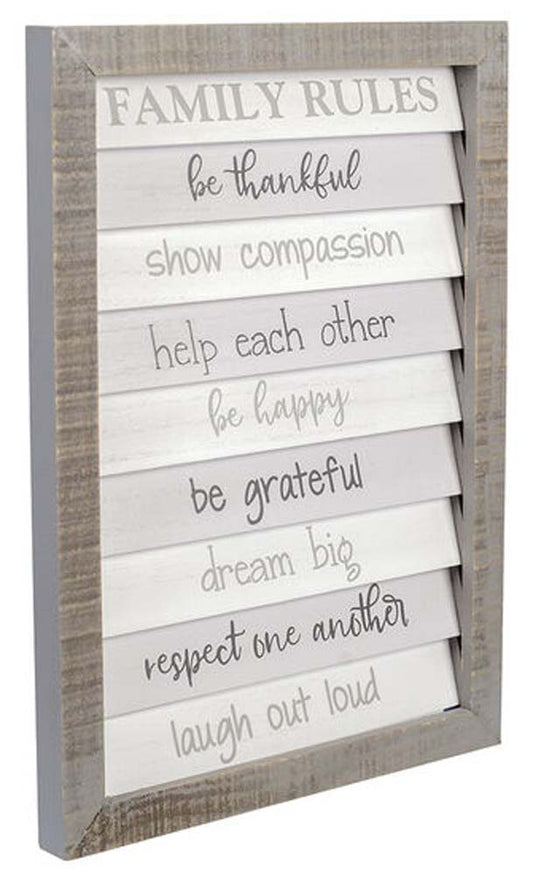 Malden Family Rules Shutter Sign
