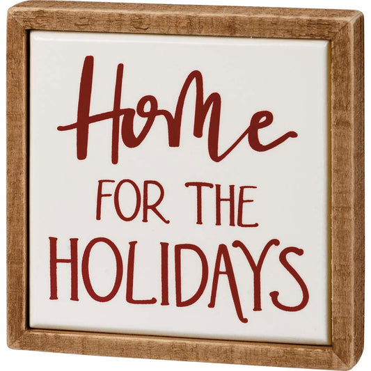 Primitives Box Sign Mini - Home For The Holidays